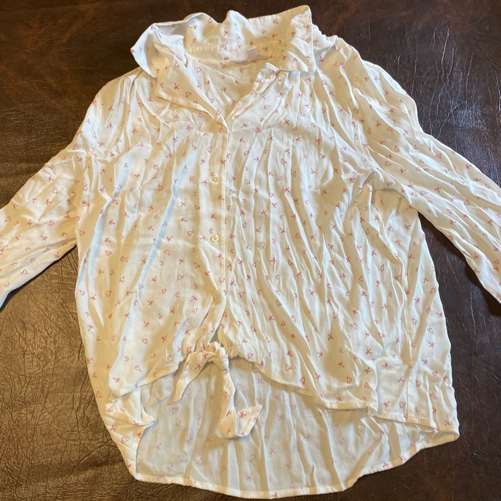 Lauren Conrad All Around Print Long-Sleeve Shirt